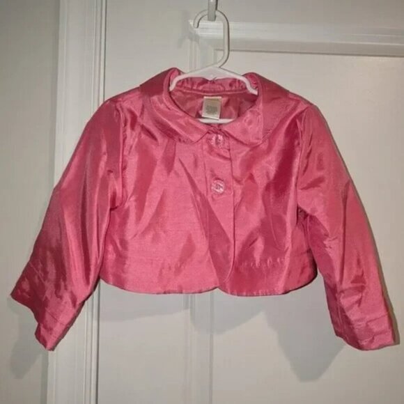 *3 FOR $9* Gymboree Duppioni Crop Cropped Dressy Peter Pan Collar Formal Jacket - Picture 2 of 3
